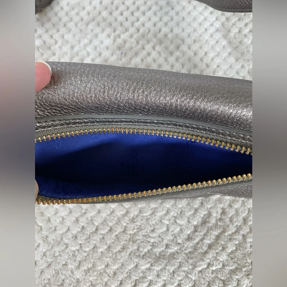 Cole Haan Metallic Silver Canteen Messenger Crossbody